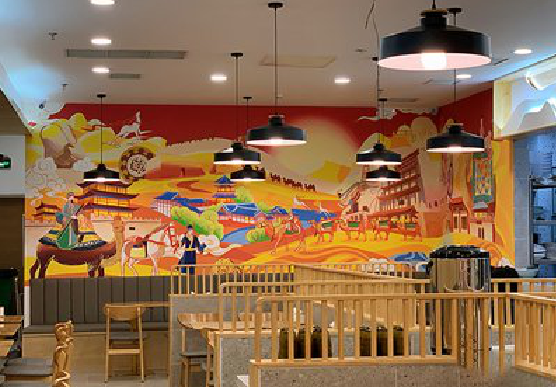 澜沧商业空间彩绘介绍。