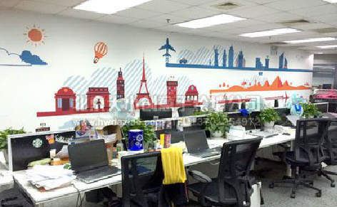 澜沧教你设计办公室墙绘的方法。
